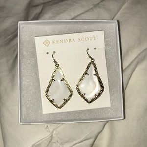 Kendra Scott White Pearl Alex Earrings